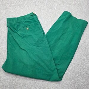 Polo Ralph Lauren Green Pleated Chino Pants Women's Size 16 100% Cotton